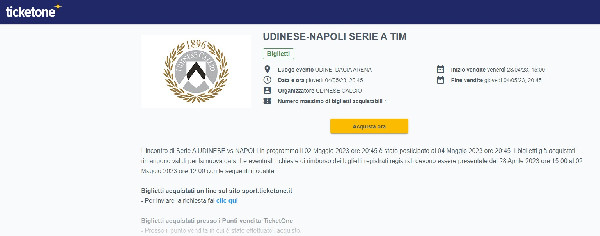 Ufficiale Biglietti Napoli Salernitana E Udinese Napoli Le Modalit