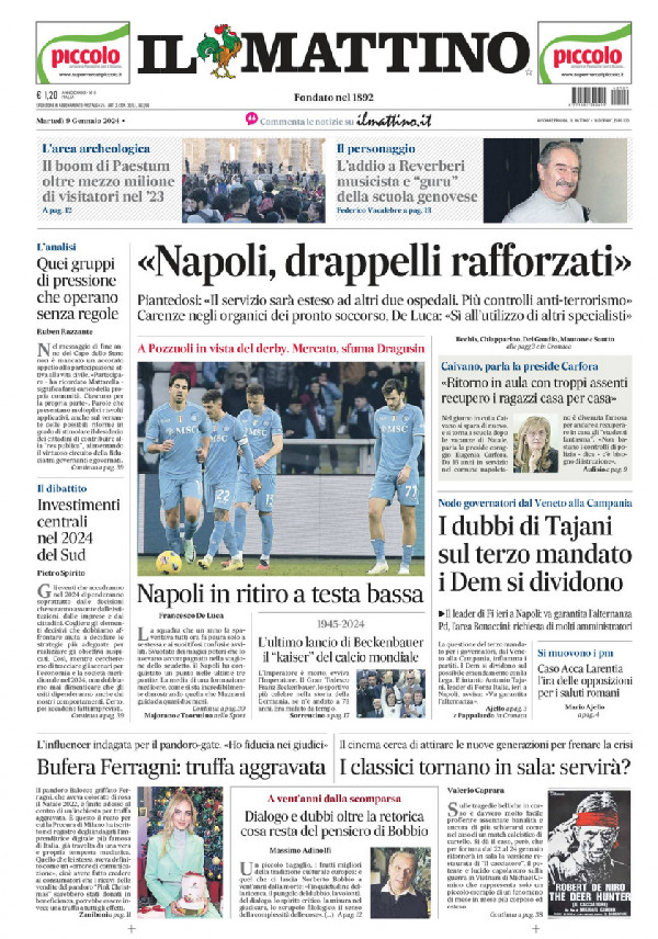 Prima Pagina Il Mattino Napoli In Ritiro A Testa Bassa FOTO