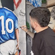 Diego Armando Maradona junior firma un bellissimo murale dedicato al papà | VIDEO