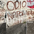 Roma-Napoli, la Capitale di nuovo tappezzata di scritte contro i napoletani | FOTO