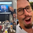 Hamsik oggi a Pompei: guarda la partita con Decibel Bellini ed esulta per Lobotka | VIDEO