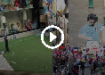 Presidente e dirigenti Genoa al murales Maradona ai Quartieri Spagnoli | VIDEO
