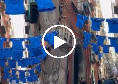 Napoli accoglie l'Italia di Mancini: spuntano le maglie della Nazionale tra i balconi | VIDEO