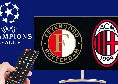 Dove vedere Feyenoord-Milan in Tv e streaming per I play-off di Champions League