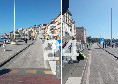 Lungomare blindato per il passaggio dei pullman scoperti del Napoli: la situazione live | FOTO