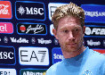 De Bruyne: &quot;Con il Napoli mi &egrave; successa una cosa per la prima volta in carriera&quot;