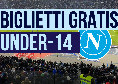 SSC Napoli, biglietti gratis agli under-14: ecco quali sono le partite in Serie A, Champions e Coppa