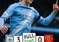 Il City mette paura al Napoli: &egrave; straripante nel derby col Manchester Utd, secco 3-0