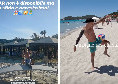 Mazzocchi gioca con Roberto Insigne, sfida in spiaggia a calcio-tennis | VIDEO