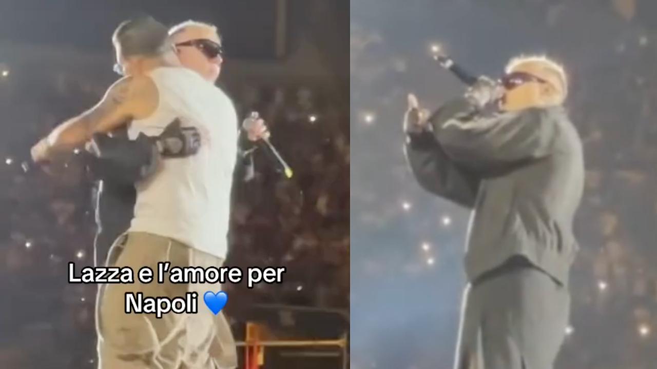 Lazza replica alle polemiche al Maradona: "Ho un messaggio per i tifosi napoletani" | VIDEO