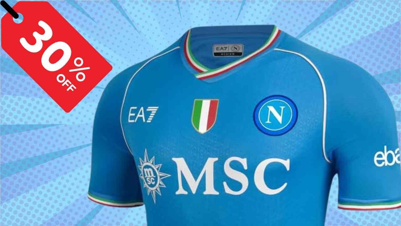 SSC Napoli, finalmente la prima maglia ufficiale in offerta! Link e prezzo scontato