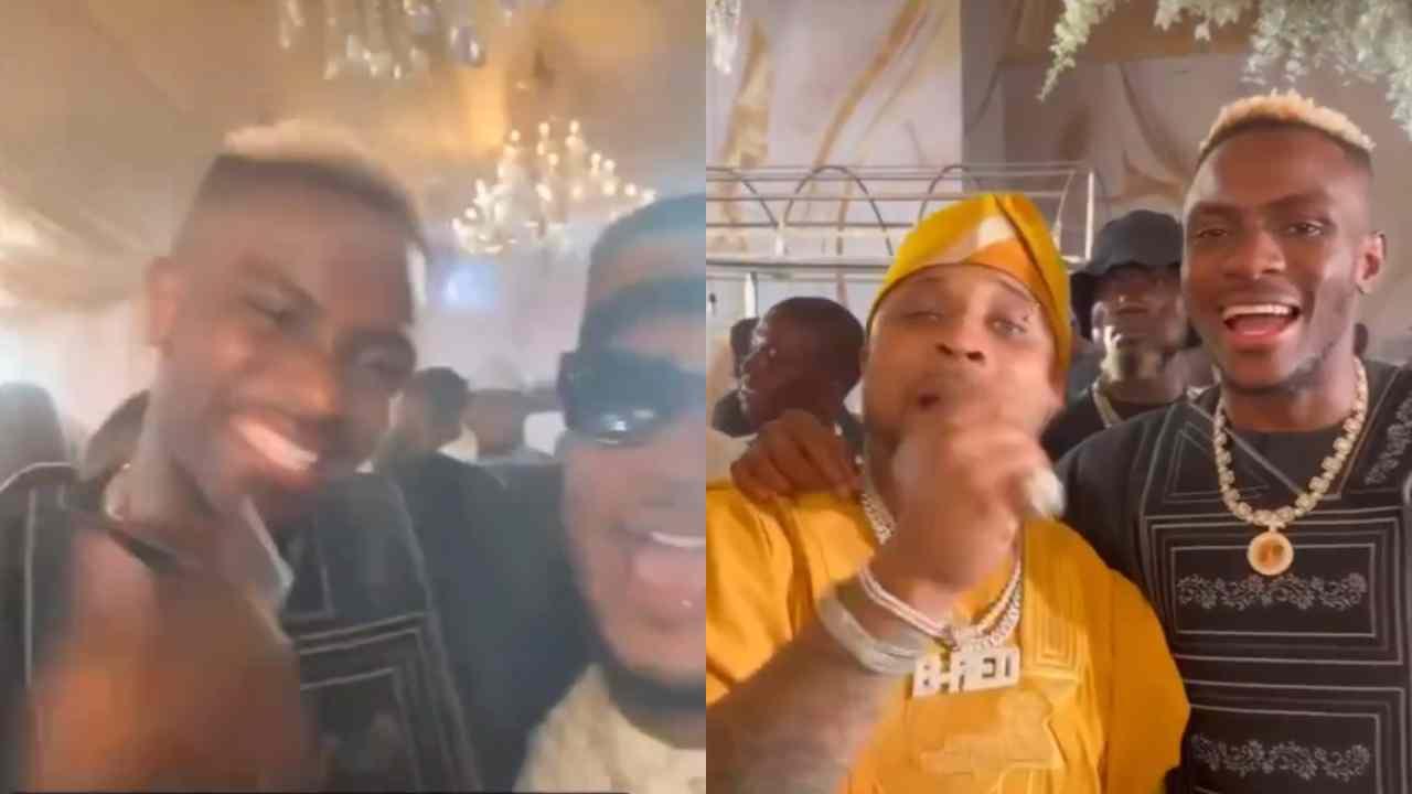 Osimhen al matrimonio del cantante Davido, posa con le star nigeriane | VIDEO