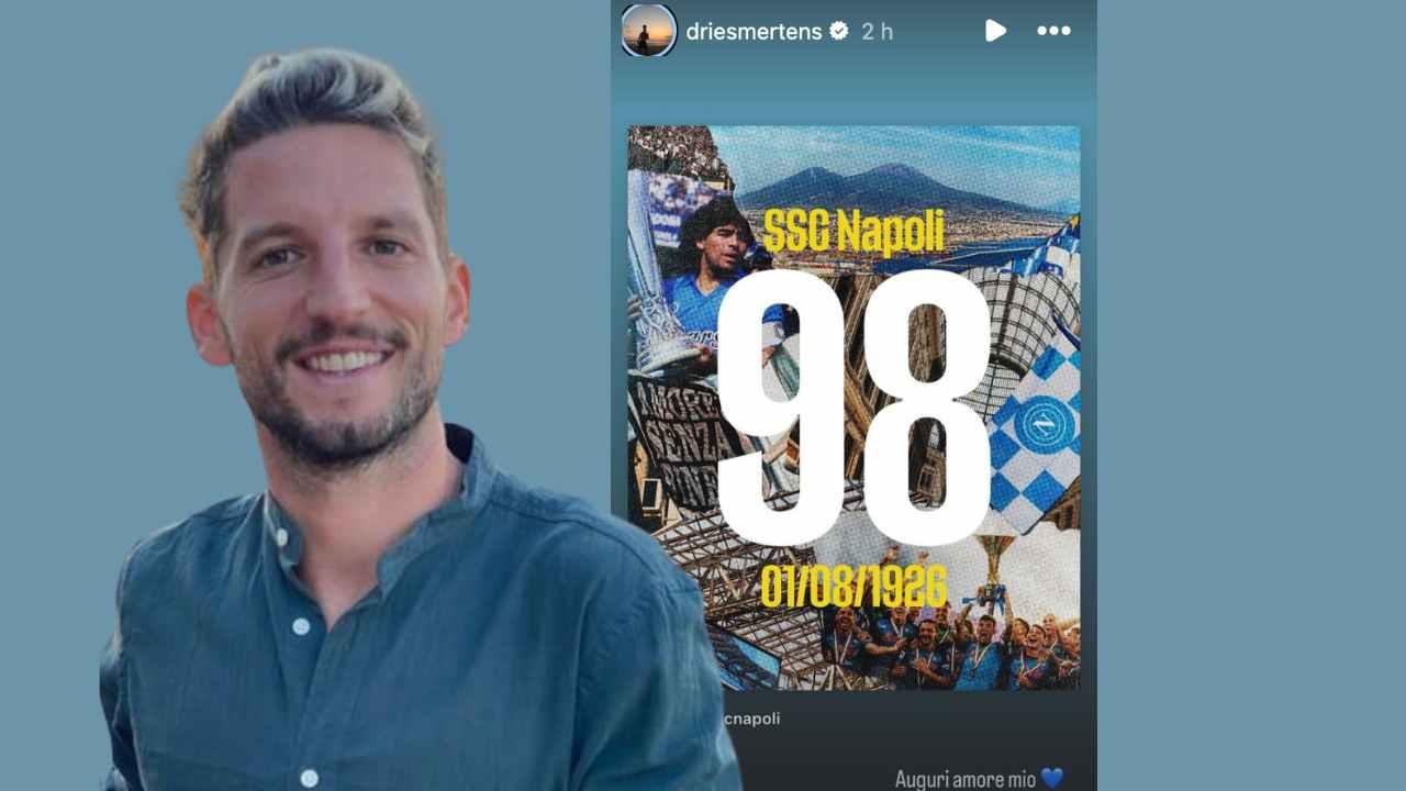 Mertens festeggia i 98 anni del Napoli: "Auguri amore mio!"