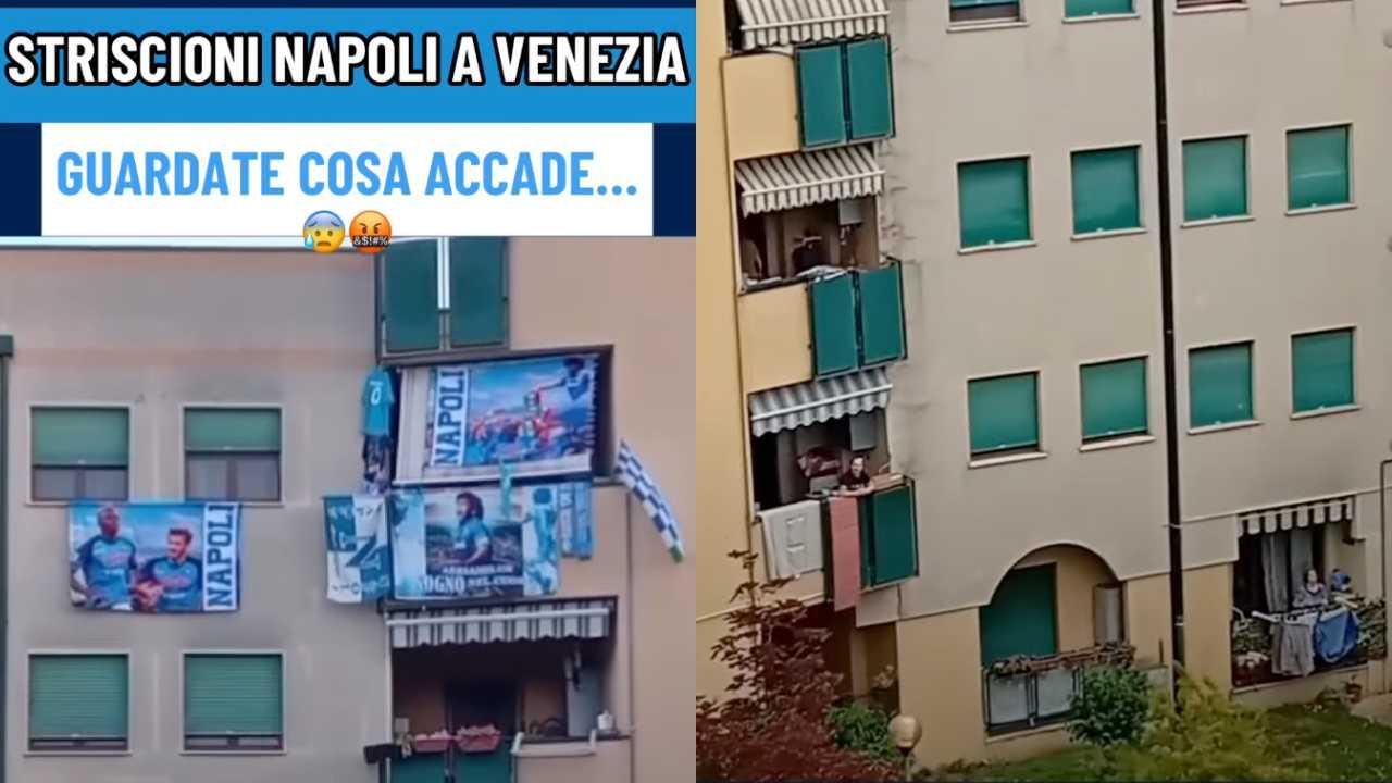 Venezia, insulti razzisti al napoletano con le bandiere fuori al balcone! Interviene addirittura la polizia