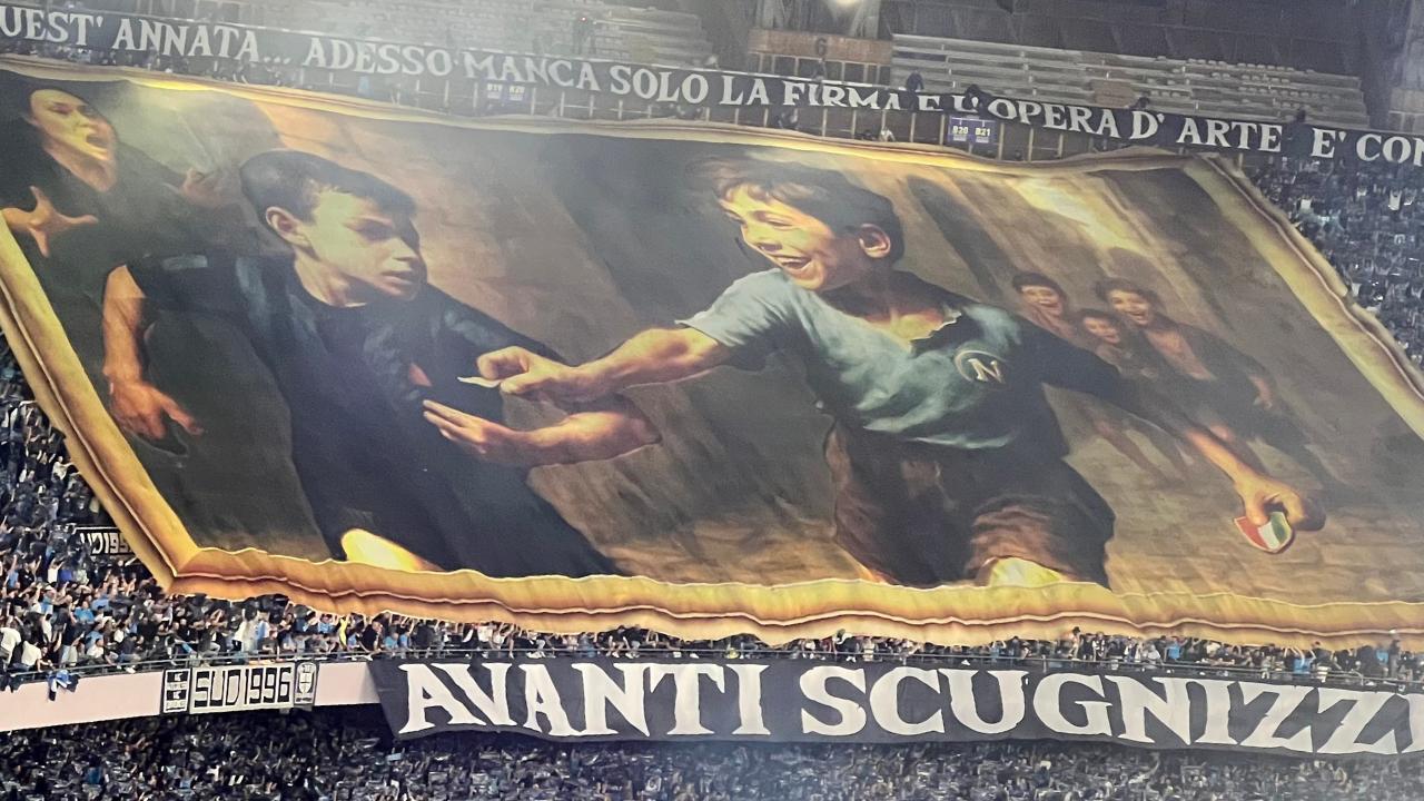 Napoli Cagliari, la coreografia da brividi della Curva B: "Avanti scugnizzi" | FOTO