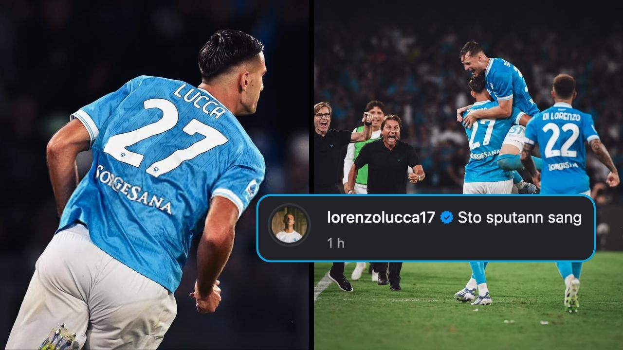 Lucca esulta in napoletano per il gol in Napoli-Pisa: "Sto sputann sang" | FOTO