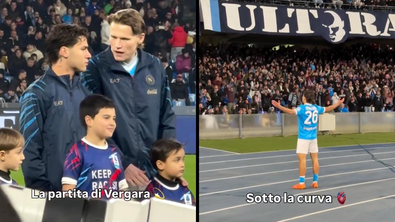 Vergara-CAM di Napoli-Fiorentina, dai consigli di McTominay all'esultanza al Maradona | VIDEO