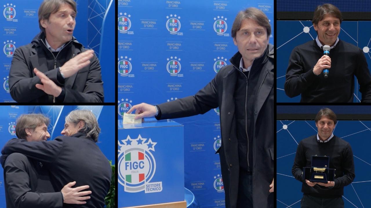 Conte-CAM al premio della Panchina d'Oro: le risate con Inzaghi, le votazioni degli allenatori e il discorso | VIDEO