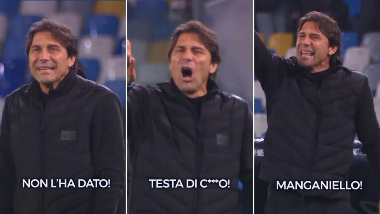 "Almeno vai a vedere, testa di c***o!": furia Conte per il mancato rosso a Ramon. Faccia a faccia con Ayroldi: "Il VAR controlla e chiama" | FOTO