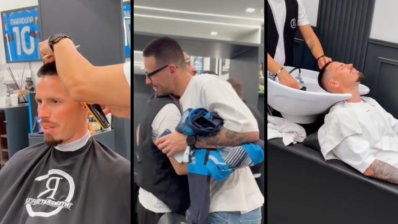 Hamsik &egrave; a Napoli, momento nostalgia dal suo storico barbiere... senza cresta | VIDEO
