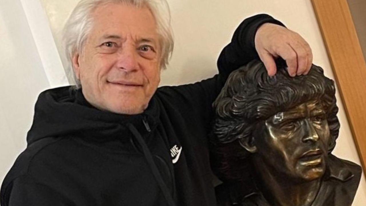 Nino D'Angelo espone il busto di Maradona in casa sua! Opera realizzata da Domenico Sepe | FOTO