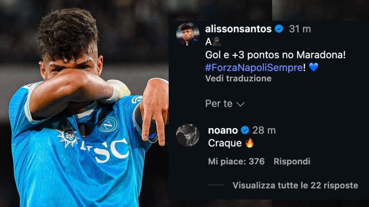 Perfino Noa Lang si complimenta con Alisson: commento pubblico sui social | FOTO
