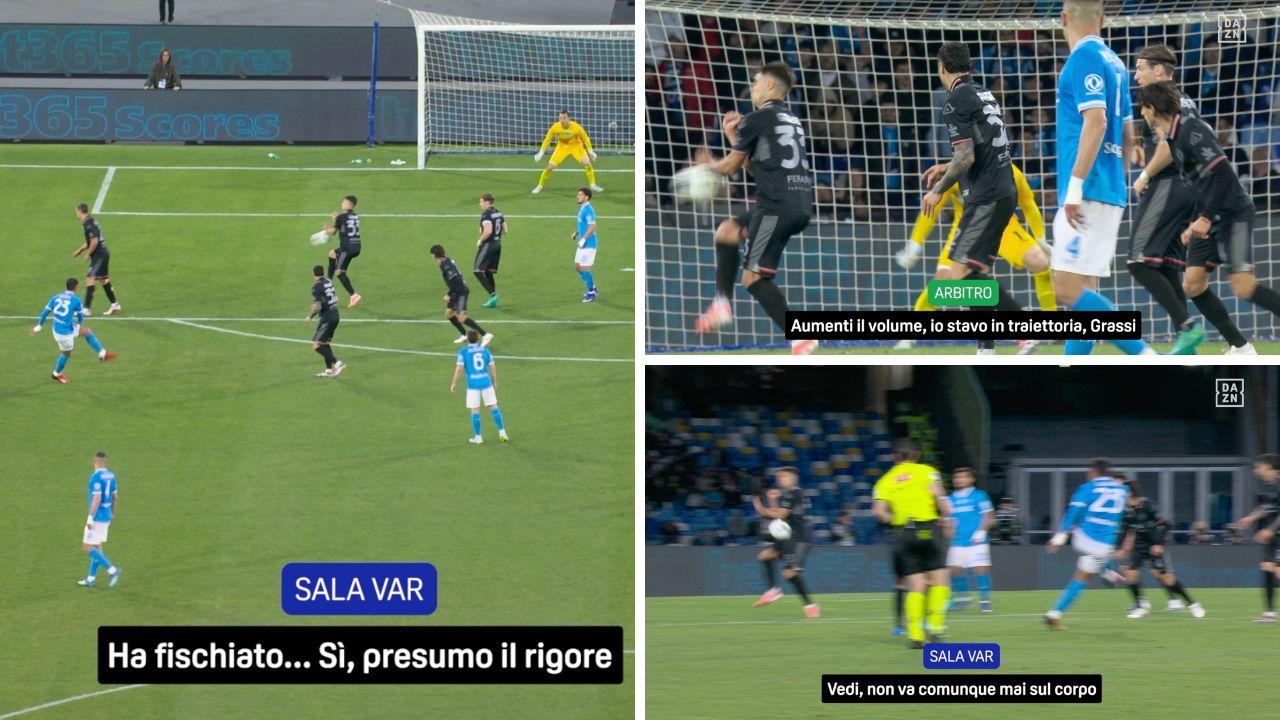 Open VAR, Grassi tocca col braccio: rigore in Napoli-Cremonese! Il dialogo tra arbitro e sala VAR | FOTO