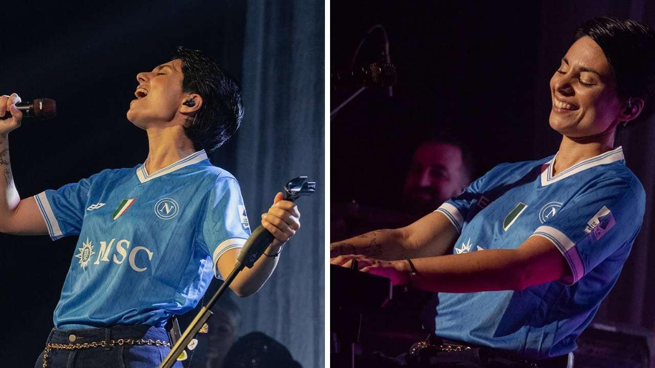 Giordana Angi in concerto a Napoli con la maglia di McTominay | FOTO