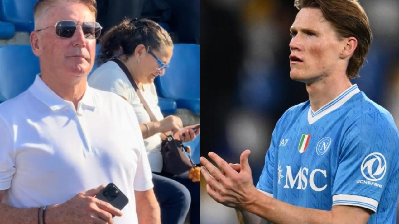 Sorpresa McTominay, suo pap&agrave; Frank era allo stadio Sinigaglia per Como-Napoli | FOTO