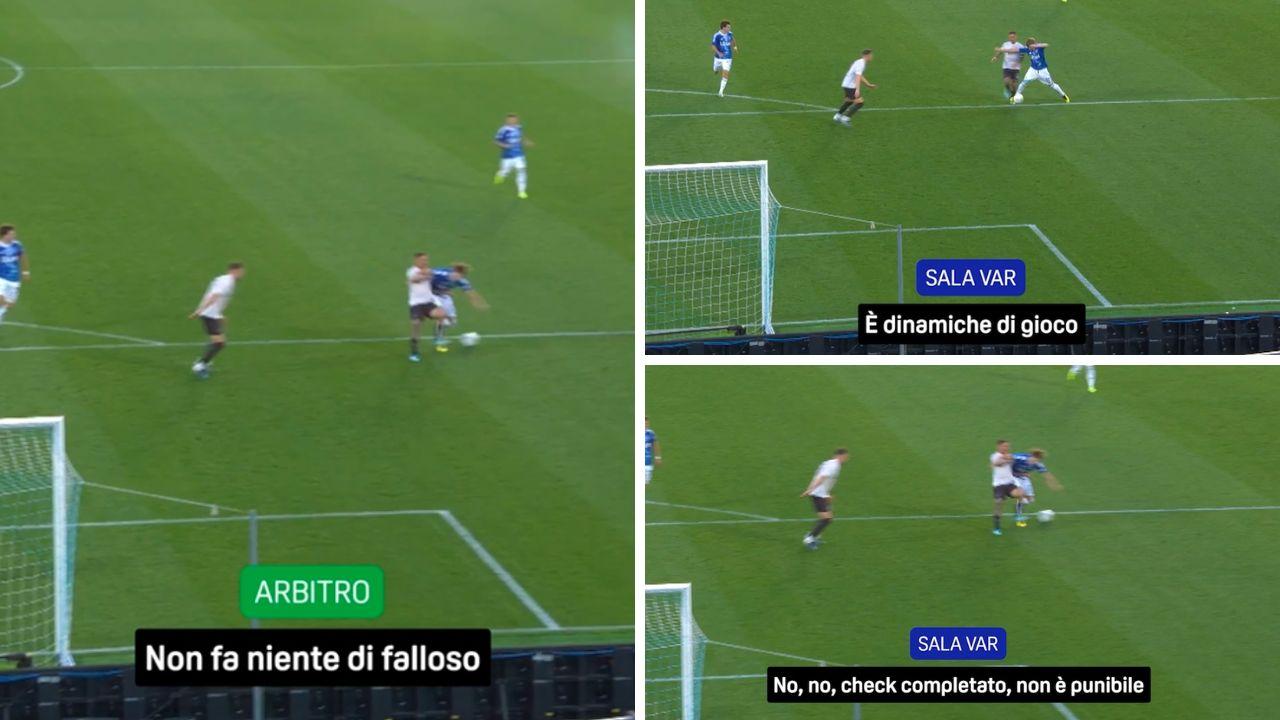 Open VAR, contatto Politano-Jesus Rodriguez in Como-Napoli: il dialogo tra arbitro e sala VAR | VIDEO