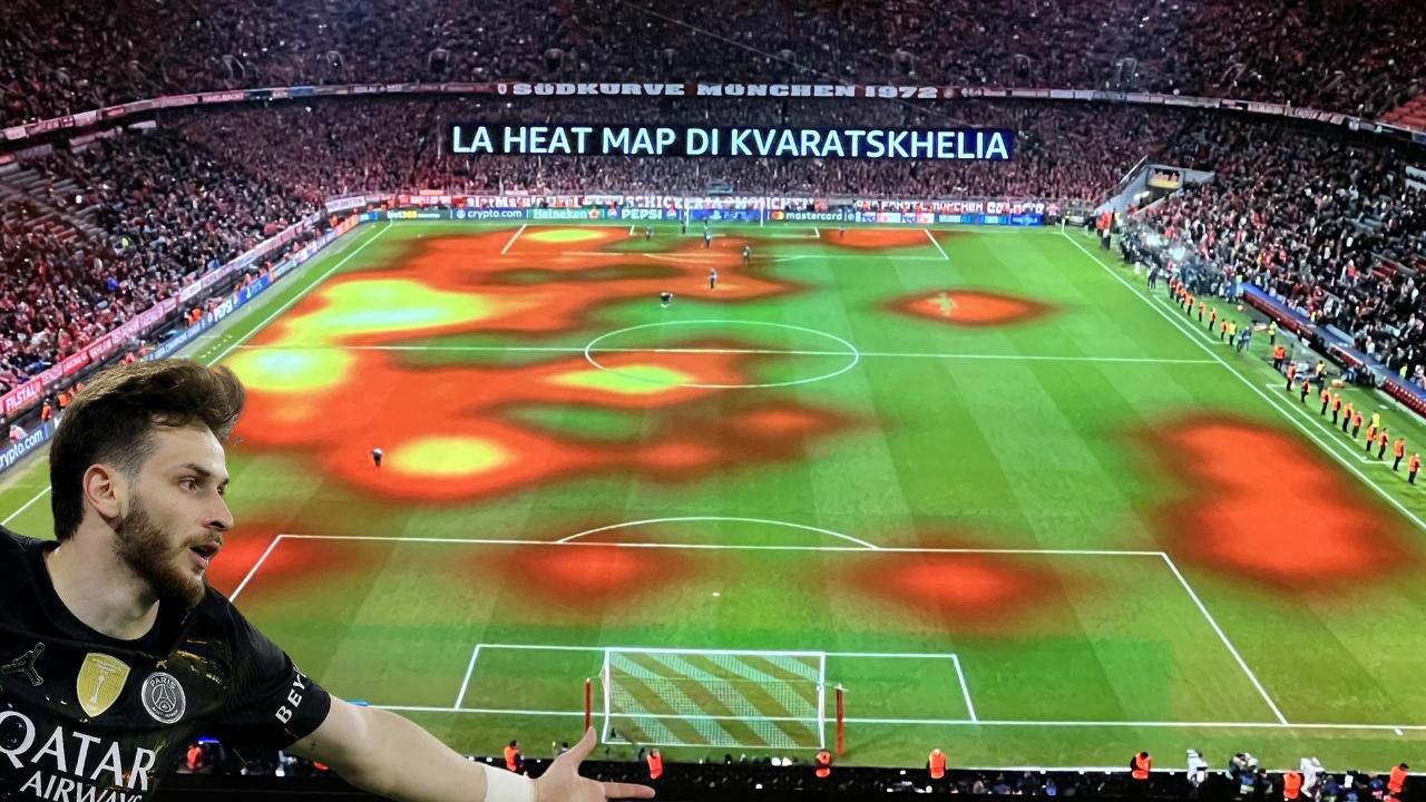 Kvaratskhelia show in Champions League: la heat map di Bayern-PSG &egrave; impressionante | FOTO