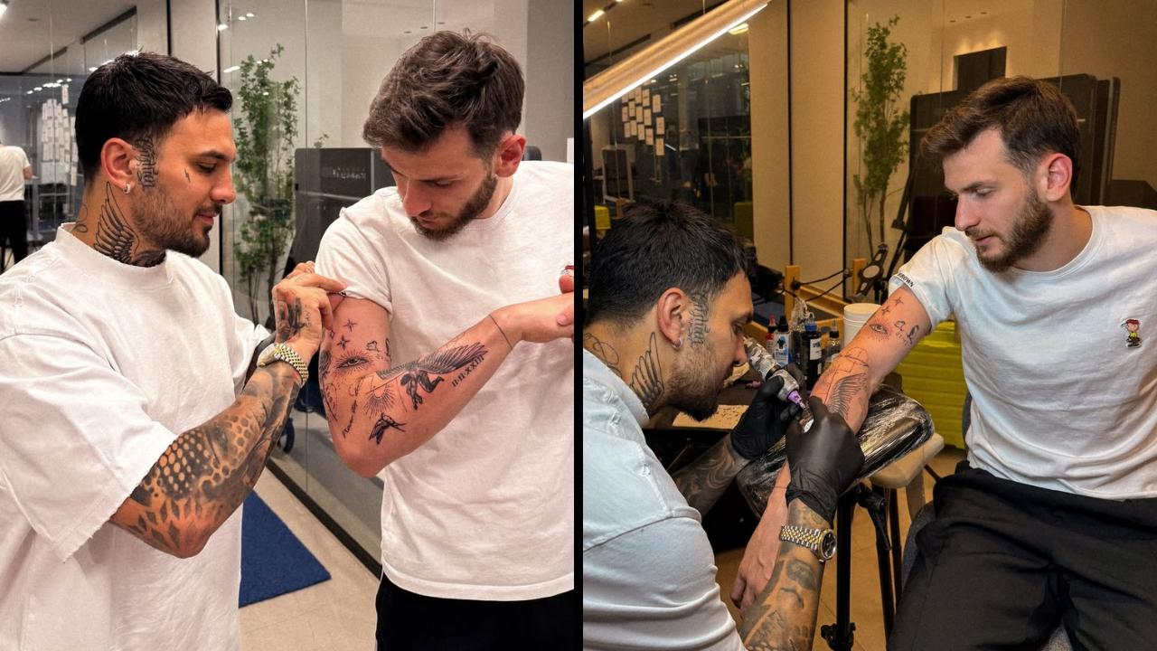 Kvaratskhelia sceglie il tatuatore napoletano che vola a Parigi, poi freestyle col pallone | FOTO & VIDEO
