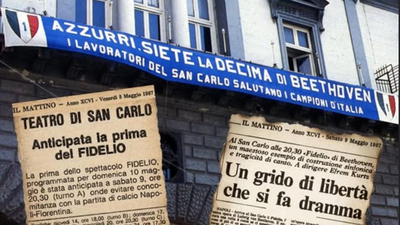 Anniversario del primo scudetto del Napoli, anche il teatro San Carlo lo celebra | FOTO