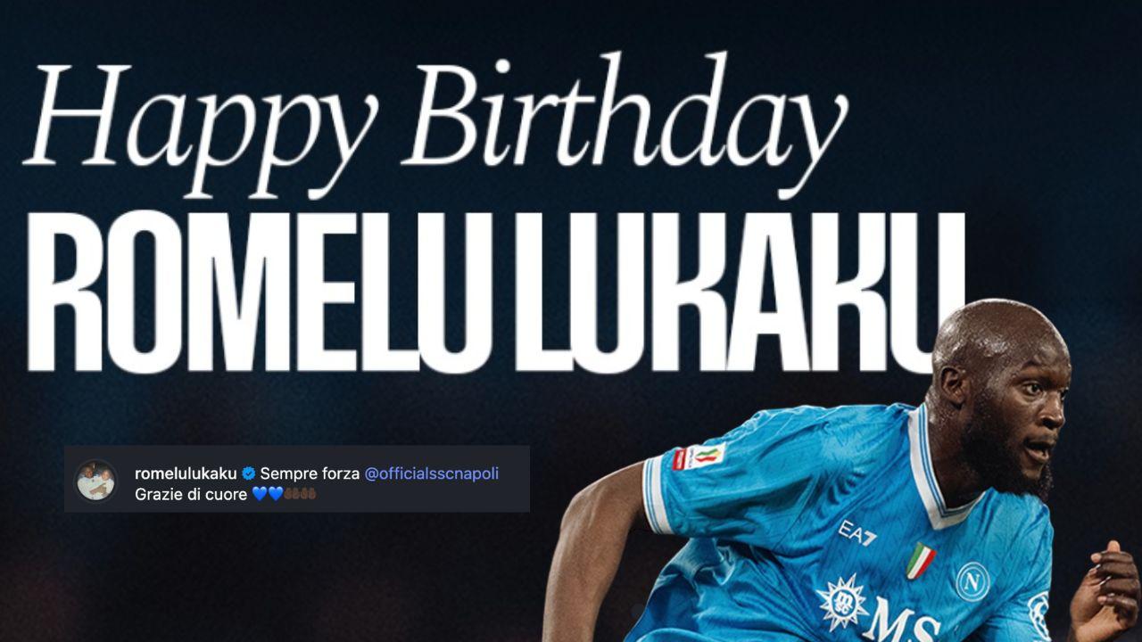 Compleanno Lukaku, Big Rom risponde agli auguri del Napoli: "Grazie di cuore" | FOTO