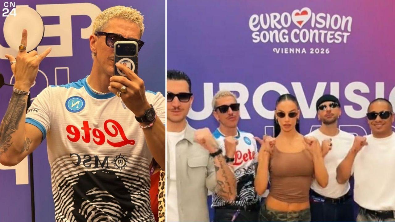 All'Eurovision arriva la maglia del Napoli dedicata a Diego: chi l'ha indossata | FOTO