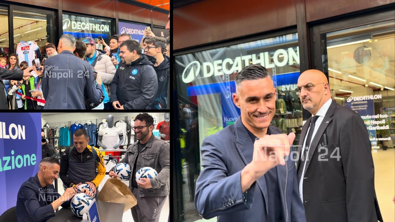 Bagno di folla per Callejon! L'ex Napoli torna in città: l'incontro coi tifosi da Decathlon | VIDEO CN24