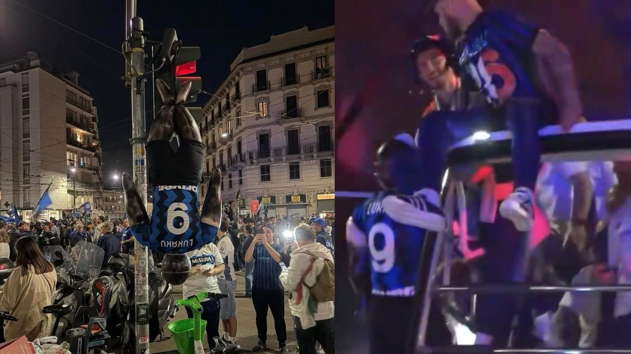 "Lukaku" a testa in gi&ugrave;, follia alla festa scudetto dell'Inter! Zazzaroni: "Fa vomitare" | FOTO &amp; VIDEO