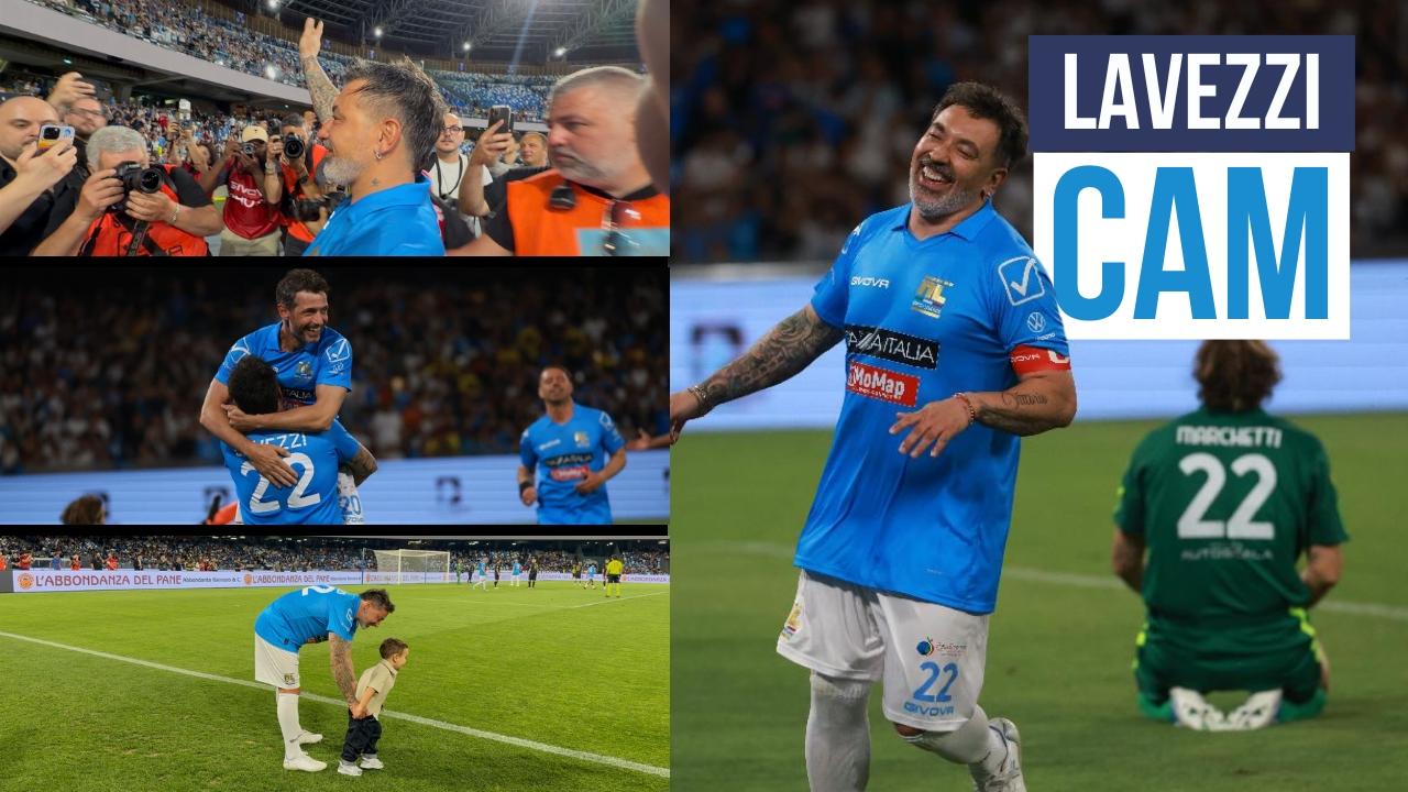 Lavezzi-CAM: un gol con le Napoli Legends e sprazzi del Pocho al Maradona | VIDEO CN24