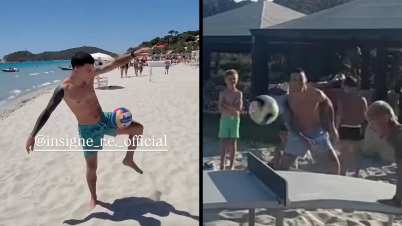 Mazzocchi, showtime in spiaggia in Sardegna! Fra palleggi e teqball con Roberto Insigne! | VIDEO