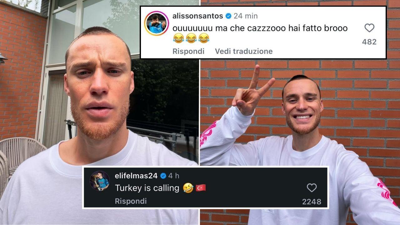Nuovo look Beukema: anche Elmas prende in giro l'olandese | FOTO