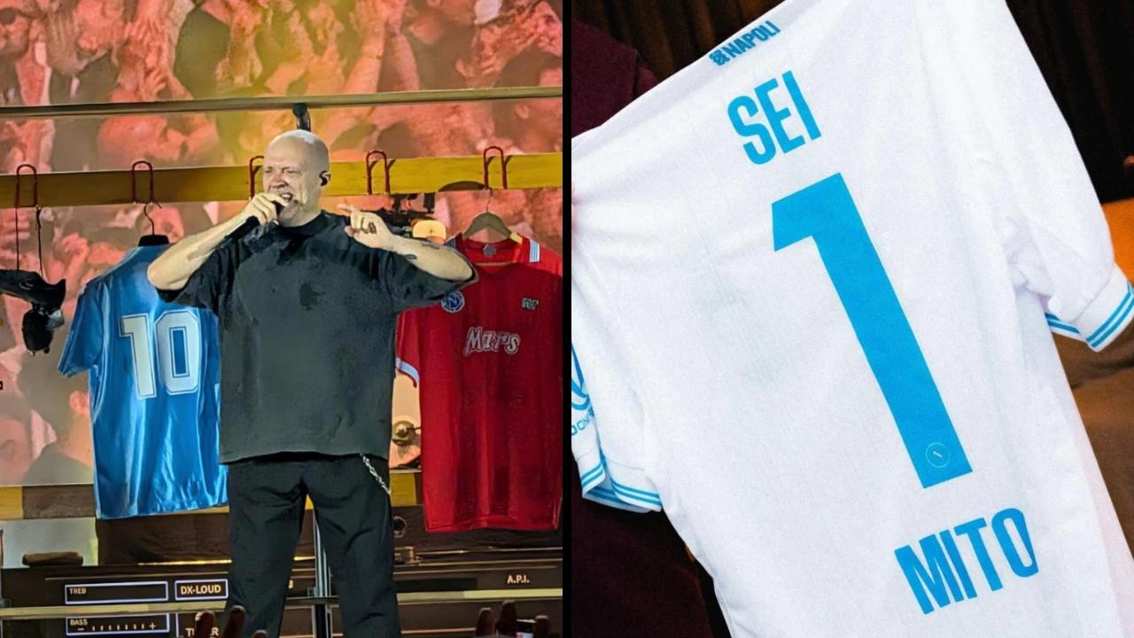 "Sei 1 Mito", l'omaggio della SSC Napoli per Max Pezzali al Maradona | FOTO