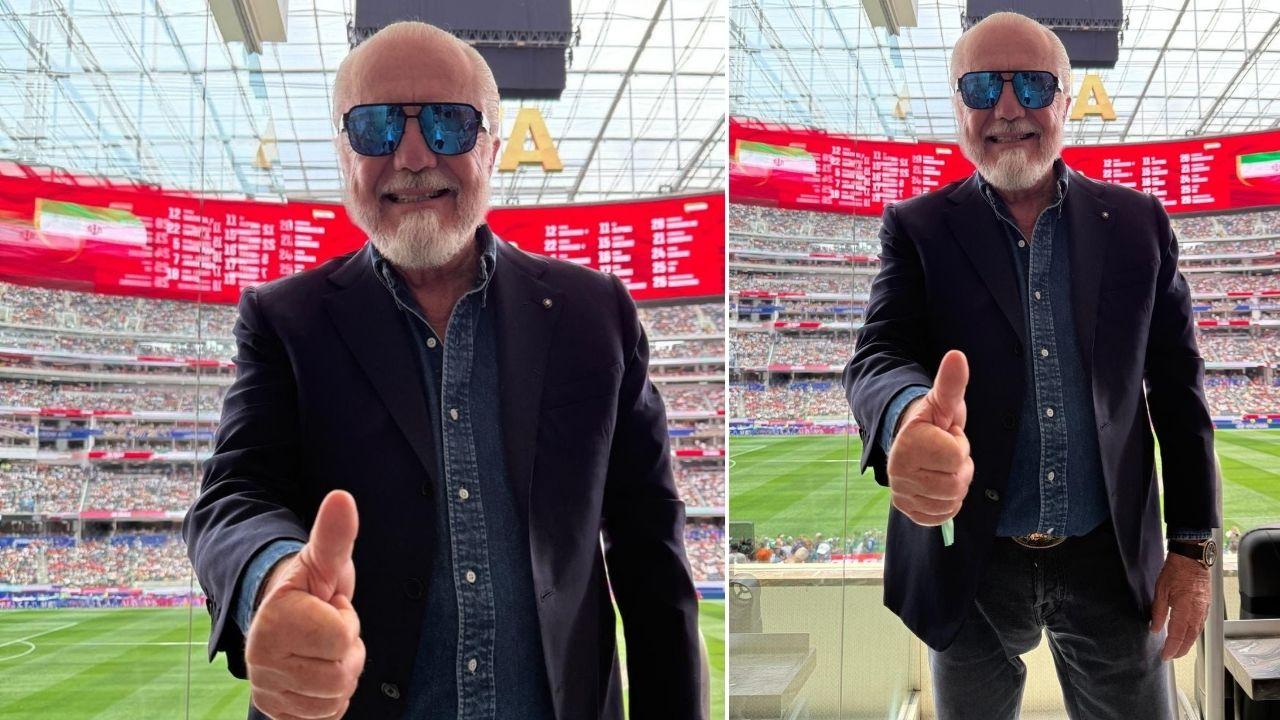 De Laurentiis: "Al SoFi Stadium per Belgio-Iran, che spettacolo!" | FOTO