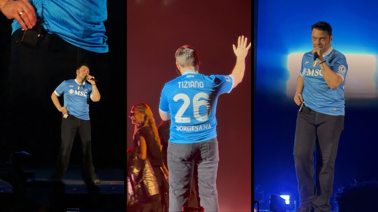 "Ti amo, Napoli!", Tiziano Ferro chiude il concerto al Maradona col "regalo" della SSC Napoli | VIDEO