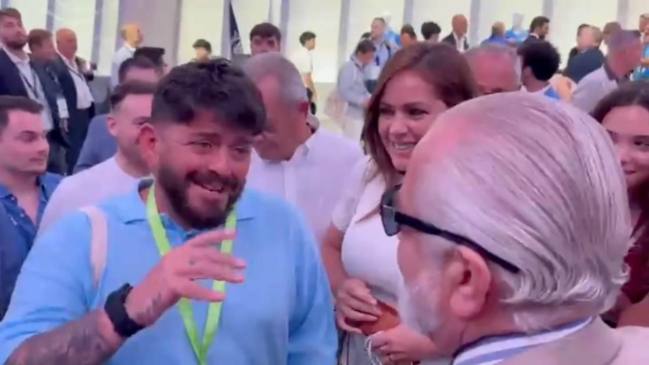 Siparietto tra Diego Maradona Junior e il presidente De Laurentiis | VIDEO