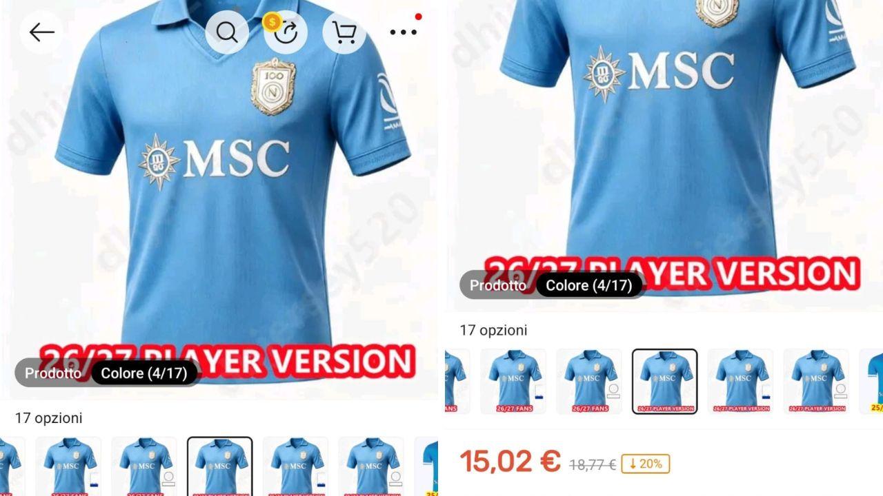 Maglia Napoli 2026/2027, assurdo sul web: &egrave; in vendita gi&agrave; la replica fake | FOTO