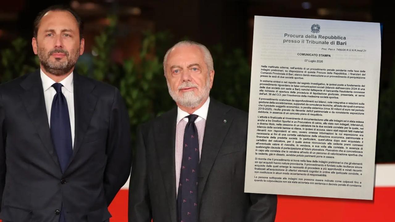 La Procura chiede il fallimento del Bari dei De Laurentiis: "Grave squilibrio economico-patrimoniale"
