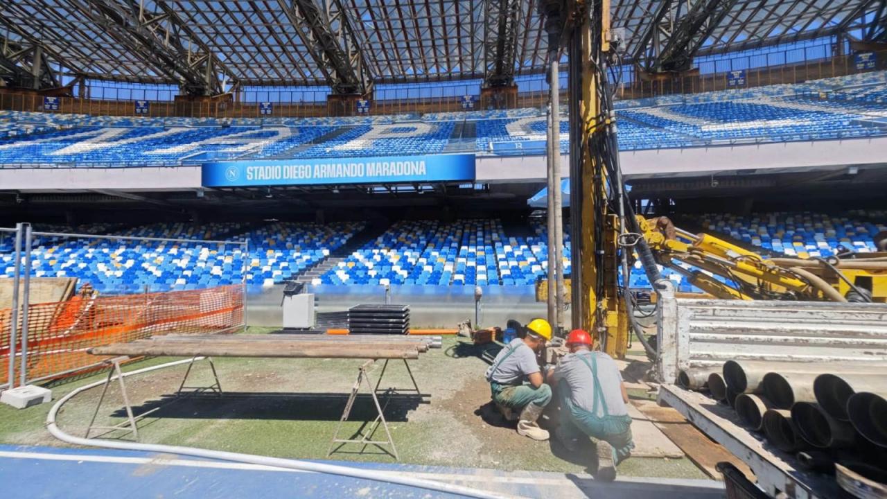 Proseguono i lavori allo stadio Maradona, l'aggiornamento dell'assessore Cosenza | FOTO
