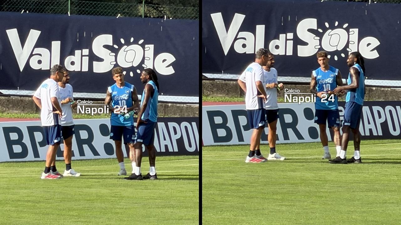 Lungo colloquio Anguissa-Di Lorenzo a fine allenamento: con loro Landucci e Magnanelli | FOTOGALLERY CN24