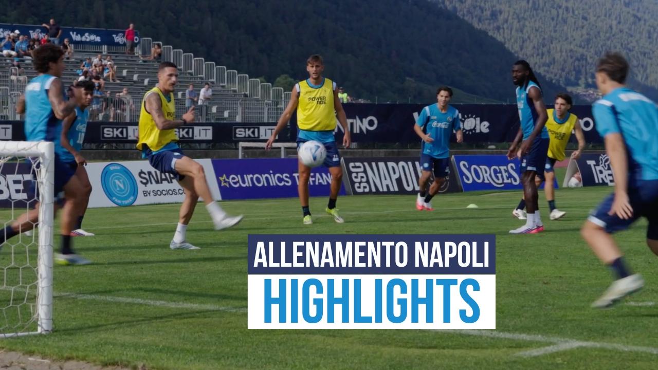 Highlights allenamento SSC Napoli a Dimaro: torello atipico e lavoro di precisione di testa! | VIDEO