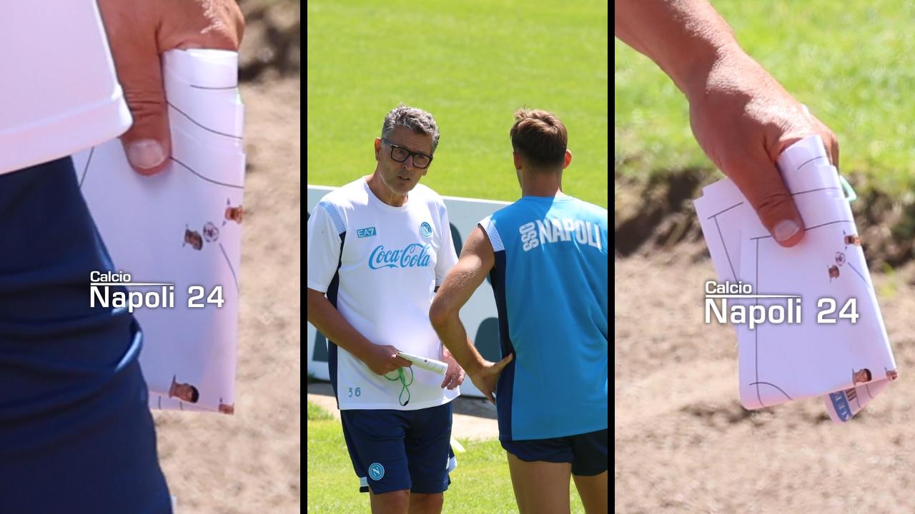 Staff Allegri, zoom sugli schemi provati in allenamento: guardate gli appunti di Landucci! | FOTO CN24